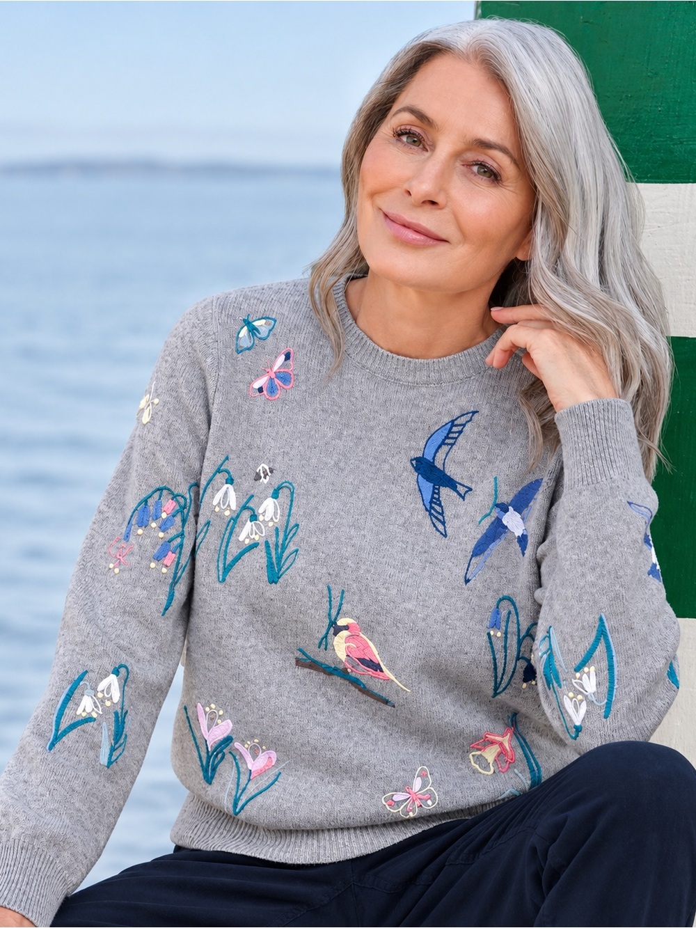 WoolOvers Changing of Seasons Embroidered Wool Jumper